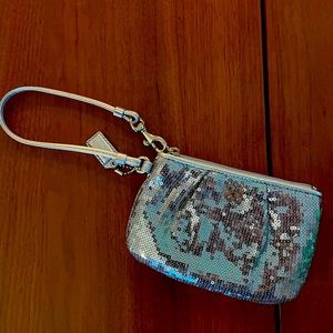 Silver Sequin Wristlet